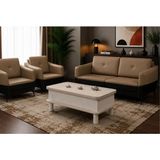 Vivense Bohem Akıllı Sehpa, Traverten - 90 cm x 60 cm x 30 cm - Krem