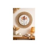 Vivense Bohem Hasir Çerçeveli Duvar Saati, 43 Cm, Hom-1265 Çok Renkli