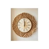 Vivense Bohem Hasir Çerçeveli Duvar Saati, 43 Cm, Hom-1322 Çok Renkli