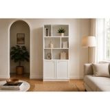 Vivense Boston Kitaplık, 2 Kapaklı - 70 cm x 32 cm x 180 cm - Beyaz