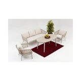 Vivense Brook Alüminyum Ip Örgü Bahçe Oturma Grubu - 184 cm x 68.5 cm x 75 cm - Krem