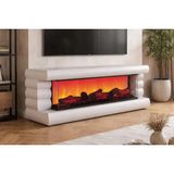 Vivense Bubble Şömineli Tv Sehpası, 180 cm - Beyaz - 180 cm x 35 cm x 60 cm