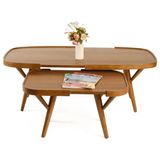 Vivense Butterfly Ikili Set Orta Sehpa, Ceviz Tablalı - 61 cm x 121 cm x 43 cm