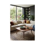Vivense Butterfly Kare Orta Sehpa, Ceviz - 90 cm x 90 cm x 45 cm
