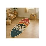 Vivense California Retro Surf Tahtasi Şeklinde Dokuma Taban Hali, 292 Yng, 80x220 Cm Çok Renkli