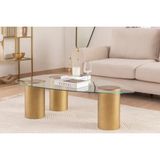 Vivense Carmen Orta Sehpa ,damla , Pirinç Eskitme - 125 cm x 72 cm x 35 cm - Gold