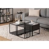 Vivense Charlotte Orta Sehpa - 90 cm x 90 cm x 37 cm - Siyah