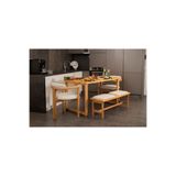 Vivense Cheri Iskandinav Masfi Mutfak Masa Takımı, Krem, 80X140