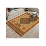 Vivense Çizgili Eskitme Dokuma Taban Hali, 471 Yng, 120x180 Cm Çok Renkli