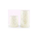 Vivense Coho Lumina Yaldızlı Krem Silindir Mum 10 15 cm Ikili Set - 8 cm x 8 cm x 10 cm
