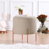 Vivense Collection Copper Yuvarlak Kahve Puf