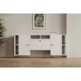 Vivense Consola Trio Çok Fonksiyonlu 3 Kapaklı Duvar Ünitesi ve Konsol - 163 cm x 30 cm x 66 cm - Beyaz