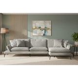 Vivense Cosy Köşe Koltuk, Metal Ayak, Sağ Köşe, Kül Gri - 301 - Siyah - 210 cm x 100 cm x 93 cm
