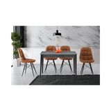 Vivense Cross Masa+Urban Sandalye Takımı - Gri - 113 cm x 70 cm