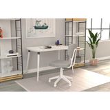 Vivense Deniz Teddy Tekerlekli Ofis Sandalyesi, Beyaz Gri - 43 cm x 42 cm x 90 cm - Açık Gri