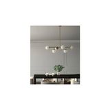 Vivense Designer Altılı Sıralı Avize, Eskitme Gold, Beyaz Camlı