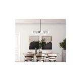 Vivense Designer Altılı Sıralı Avize, Siyah, Beyaz Camlı