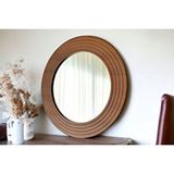 Vivense Dfn Wood Ahşap Görünümlü Mdf Yuvarlak Duvar Aynası, 70X70 - Kahverengi