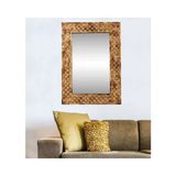 Vivense Dfn Wood Dekoratif Duvar Aynası, 120X60 - Kahverengi
