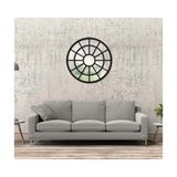 Vivense Dfn Wood Siyah Pencere Yuvarlak Duvar Aynası, 70X70