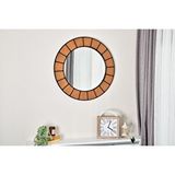 Vivense Dfn Wood Terra Yuvarlak Dekoratif Banyo Aynasi, 70x70 Cm Kahverengi