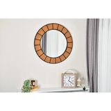 Vivense Dfn Wood Terra Yuvarlak Dekoratif Banyo Aynası, 90X90 cm - Kahverengi
