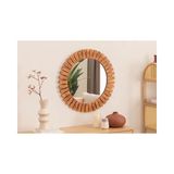 Vivense Dfn Wood Yuvarlak Dekoratif Duvar Aynası, 70X70 - Kahverengi