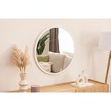 Vivense Dfn Wood Yuvarlak Duvar Aynası, Beyaz, 80X80