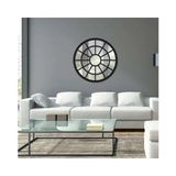 Vivense Dfn Wood Yuvarlak Pencere Duvar Aynası, Siyah, 90X90