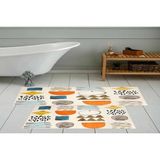 Vivense Dijital Baskı, Kaymaz Taban Ikili Banyo Paspası 100X60 + 60X50 cm RVG5-0588 - Turuncu - 60 cm x 100 cm x 1 cm