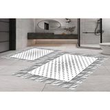 Vivense Dijital Baskı, Kaymaz Taban Ikili Banyo Paspası 100X60 + 60X50 cm RVG5-0646 - Gri - 60 cm x 100 cm x 1 cm
