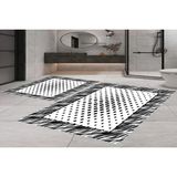 Vivense Dijital Baskı, Kaymaz Taban Ikili Banyo Paspası 100X60 + 60X50 cm RVG5-0648 - Siyah - 60 cm x 100 cm x 1 cm