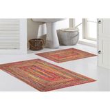 Vivense Dijital Baskı, Kaymaz Taban Ikili Banyo Paspası 100X60 + 60X50 cm RVG5-0651 - Pembe - 60 cm x 100 cm x 1 cm