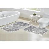 Vivense Dijital Baskı, Kaymaz Taban Ikili Banyo Paspası 100X60 + 60X50 cm RVG5-0696 - Gri - 60 cm x 100 cm x 1 cm
