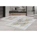 Vivense Dijital Baskı, Kaymaz Taban Ikili Banyo Paspası 100X60 + 60X50 cm RVG5-0706 - Gri - 60 cm x 100 cm x 1 cm