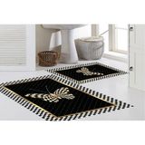 Vivense Dijital Baskı, Kaymaz Taban Ikili Banyo Paspası 100X60 + 60X50 cm RVG5-0736 - Siyah - 60 cm x 100 cm x 1 cm