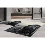Vivense Dijital Baskı, Kaymaz Taban Ikili Banyo Paspası 100X60 + 60X50 cm RVG5-1444 - Siyah - 60 cm x 100 cm x 1 cm