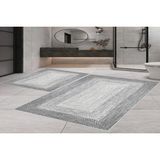 Vivense Dijital Baskı, Kaymaz Taban Ikili Banyo Paspası 100X60 + 60X50 cm RVG5-1765 - Gri - 60 cm x 100 cm x 1 cm
