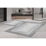 Vivense Dijital Baski, Kaymaz Taban İkili Banyo Paspasi 100x60 + 60x50 Cm Rvg5-1765 Gri