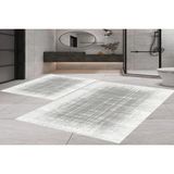 Vivense Dijital Baskı, Kaymaz Taban Ikili Banyo Paspası 100X60 + 60X50 cm RVG5-FNL306 - Gri - 60 cm x 100 cm x 1 cm