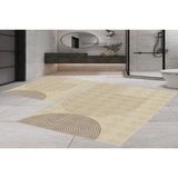 Vivense Dijital Baskı, Kaymaz Taban Ikili Banyo Paspası 100X60 + 60X50 cm RVG5-FNL345 - Bej - 60 cm x 100 cm x 1 cm
