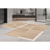 Vivense Dijital Baskı, Kaymaz Taban Ikili Banyo Paspası 100X60 + 60X50 cm RVG5-FNL347 - Bej - 60 cm x 100 cm x 1 cm
