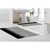 Vivense Dijital Baskı, Kaymaz Taban Ikili Banyo Paspası 100X60 + 60X50 cm RVG5-FNL421 - Siyah - 60 cm x 100 cm x 1 cm