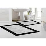 Vivense Dijital Baskı, Kaymaz Taban Ikili Banyo Paspası 100X60 + 60X50 cm RVG5-FNL475 - Siyah - 60 cm x 100 cm x 1 cm