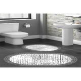Vivense Dijital Baskı, Kaymaz Taban Ikili Banyo Paspası 100X60 + 60X50 cm RVG5-HS209 - Gri - 60 cm x 100 cm x 1 cm