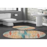 Vivense Dijital Baskı, Kaymaz Taban Ikili Banyo Paspası 100X60 + 60X50 cm RVG5-HS212 - Sarı - 60 cm x 100 cm x 1 cm
