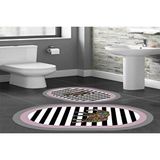 Vivense Dijital Baski, Kaymaz Taban İkili Banyo Paspasi 100x60 + 60x50 Cm Rvg5-hs534 Mor
