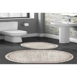 Vivense Dijital Baskı, Kaymaz Taban Ikili Banyo Paspası 100X60 + 60X50 cm RVG5-HT899 - Kahverengi - 60 cm x 100 cm x 1 cm