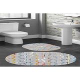 Vivense Dijital Baskı, Kaymaz Taban Ikili Banyo Paspası 100X60 + 60X50 cm RVG5-HY903 - Gri - 60 cm x 100 cm x 1 cm