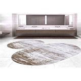Vivense Dijital Baski, Kaymaz Taban İkili Banyo Paspasi 100x60 + 60x50 Cm Rvg5-hy944 Kahverengi